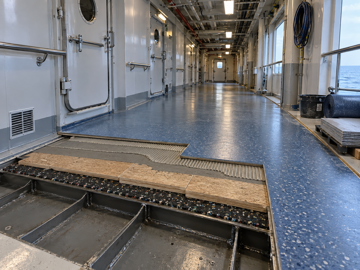 Marine Floating Floor Assembly Diagram