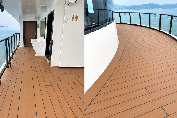 Marine flooring sample panel evaluation and repair material application process