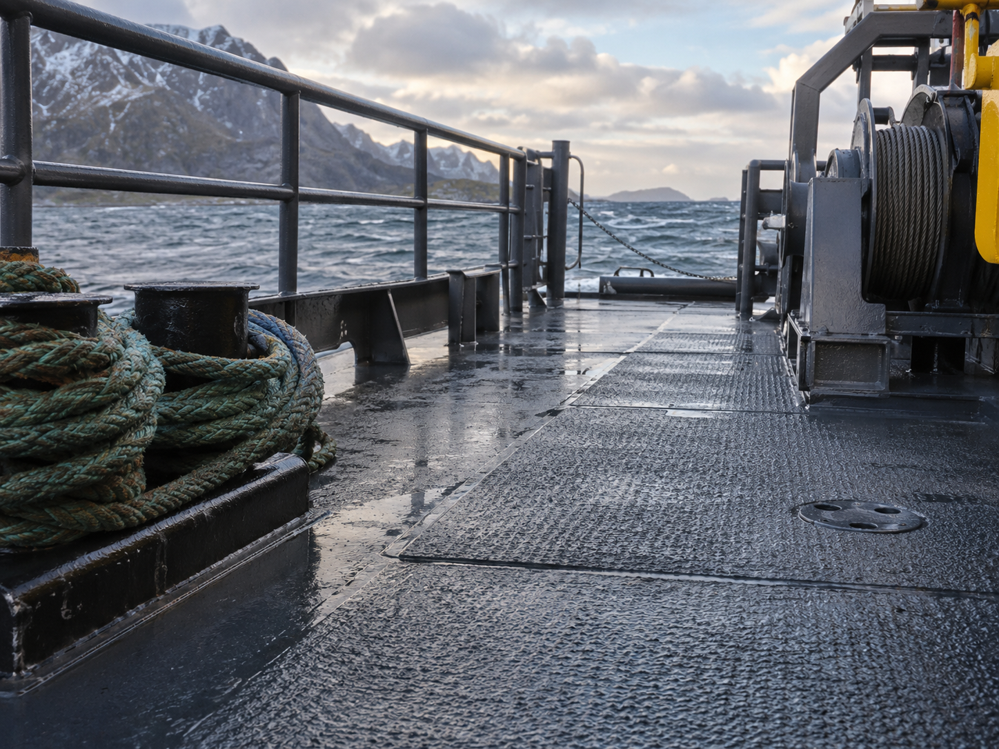 Workboat working decks marine flooring
