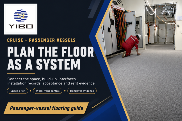 Cruise and passenger vessel flooring guide covering planning, installation, handover, and refit evidence.
