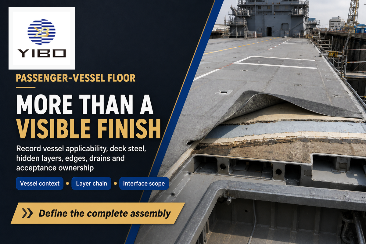 Passenger-vessel flooring is a coordinated assembly from deck steel through interfaces to the visible finish.