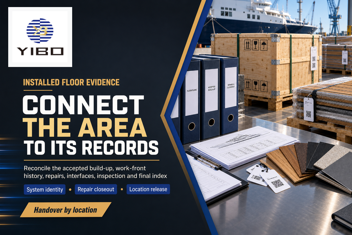 Passenger-vessel flooring handover connects each installed area to records, repairs, and acceptance.