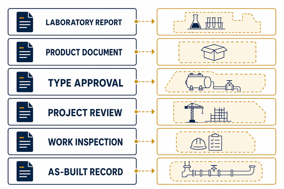 Separate Material Evidence From Installed-System Approval — YIBO